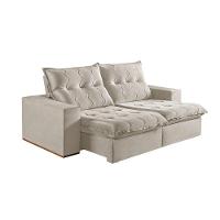 Sofá 3 Lugares Retrátil E Reclinável Martins M-177 Veludo Creme - 1