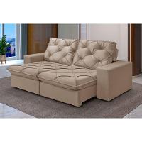 Sofá 5 Lugares Retrátil E Reclinável Martins M-176 Veludo Bege - 2