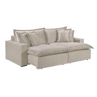 Sofá 4 Lugares Retrátil Com Encosto Fixo Martins M-145 Creme - 1