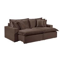 Sofá 2 Lugares Retrátil Encosto Fixo M-145 Veludo Martins Marrom - 1