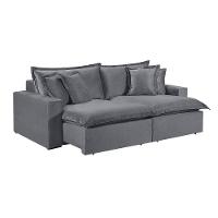 Sofá 4 Lugares Retrátil Com Encosto Fixo Martins M-145 Grafite - 1