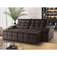 Sofá 4 Lugares Retrátil E Reclinável Martins M-122 Veludo Marrom - 2