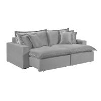 Sofá 5 Lugares Retrátil Encosto Fixo M-145 Veludo Martins Cinza - 1