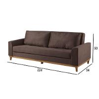 Sofá Cama 2 Lugares Living M-157 Veludo Martins Marrom - 2