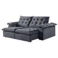 Sofá 5 Lugares Retrátil E Reclinável Martins M-147 Veludo Grafite - 1