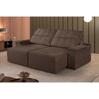 Sofá 5 Lugares Retrátil E Reclinável Martins M-182 Veludo Marrom - 2