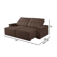 Sofá 5 Lugares Retrátil E Reclinável Martins M-182 Veludo Marrom - 3