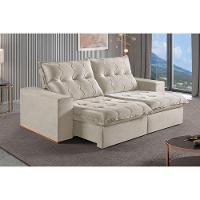 Sofá 2 Lugares Retrátil E Reclinável Martins M-177 Veludo Creme - 3