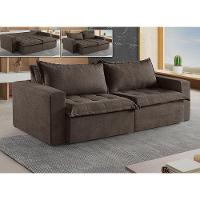 Sofá Cama 2 Lugares Retrátil Reclinável M-184 Veludo Martins Marrom - 2