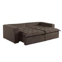 Sofá Cama 2 Lugares Retrátil Reclinável M-184 Veludo Martins Marrom - 3
