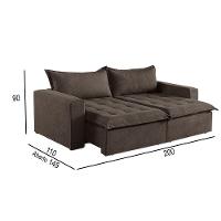 Sofá Cama 2 Lugares Retrátil Reclinável M-184 Veludo Martins Marrom