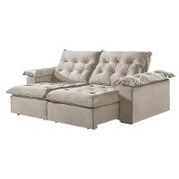 Sofá 5 Lugares Retrátil E Reclinável Martins M-147 Veludo Creme - 1