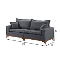 Sofá 4 Lugares Living M-47 Veludo Martins Grafite - 2