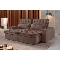 Sofá 3 Lugares Retrátil E Reclinável Martins M-118 Veludo Marrom - 3