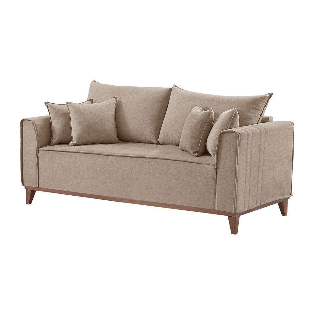 Sofá 4 Lugares Living M-46 Martins Veludo Bege - 1