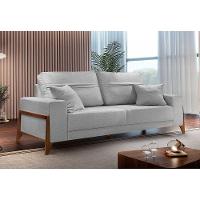 Sofá 4 Lugares Living M-130 Veludo Martins Cinza - 3