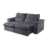 Sofá 2 Lugares Retrátil E Reclinável Martins M-178 Veludo Grafite - 1