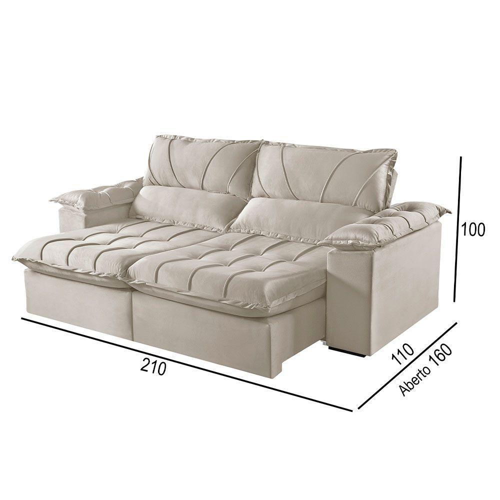 Sofá 2 Lugares Retrátil E Reclinável Martins M-178 Veludo Creme - 2