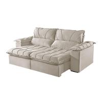 Sofá 2 Lugares Retrátil E Reclinável Martins M-178 Veludo Creme - 1