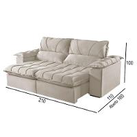 Sofá 2 Lugares Retrátil E Reclinável Martins M-178 Veludo Creme - 2
