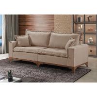 Sofá 4 Lugares Living M-47 Veludo Martins Bege - 2