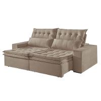 Sofá 2 Lugares Retrátil E Reclinável Martins M-118 Veludo Bege - 1