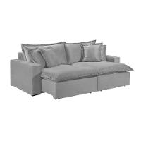 Sofá 2 Lugares Retrátil Encosto Fixo M-145 Veludo Martins Cinza - 1