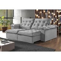 Sofá 5 Lugares Retrátil E Reclinável Martins M-147 Veludo Cinza - 3