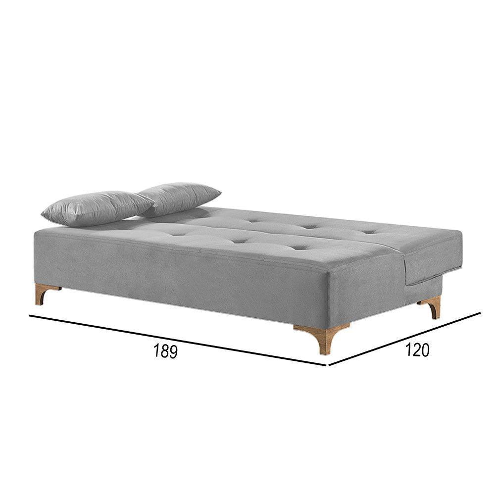 Sofá Cama 2 Lugares Living M-143 Veludo Martins Cinza - 3