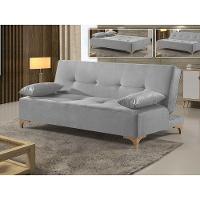 Sofá Cama 2 Lugares Living M-143 Veludo Martins Cinza