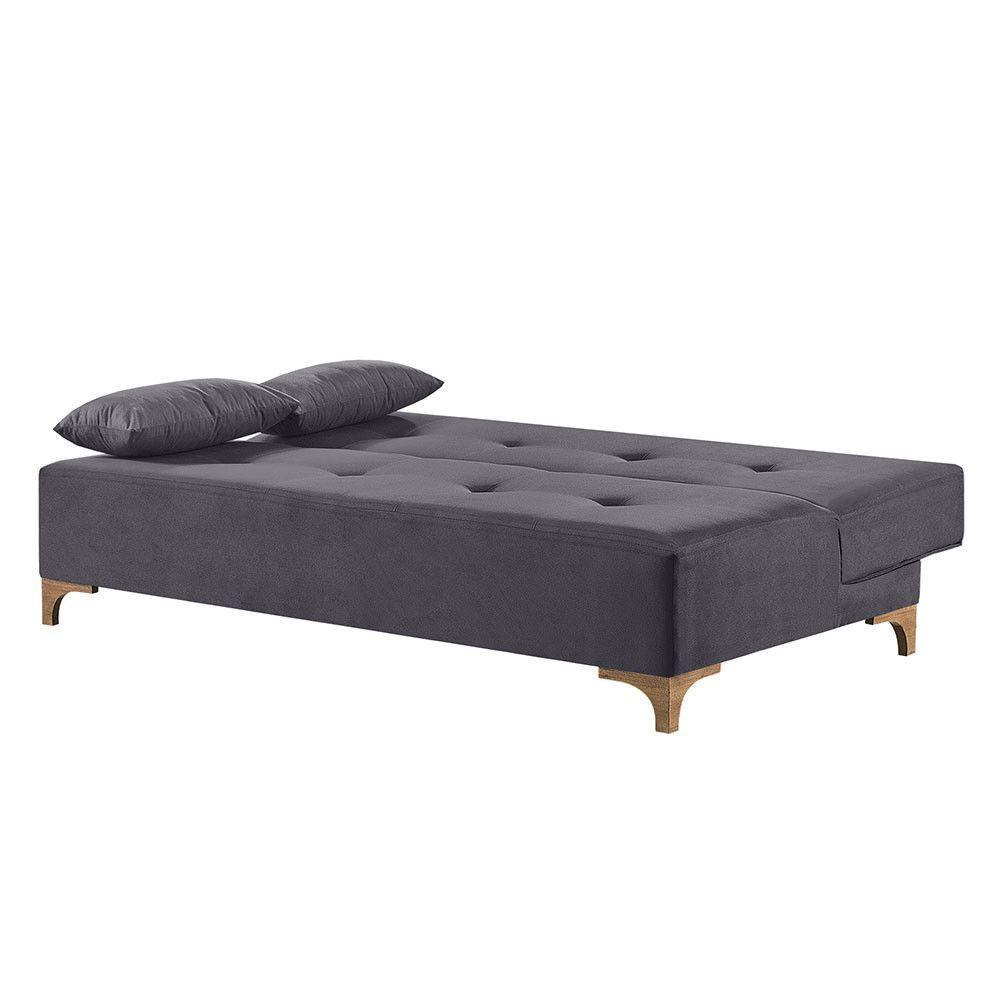 Sofá Cama 2 Lugares Living M-143 Veludo Martins Grafite - 4