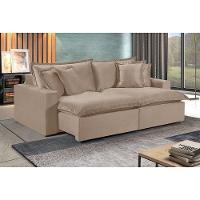 Sofá 2 Lugares Retrátil Encosto Fixo M-145 Veludo Martins Bege - 2