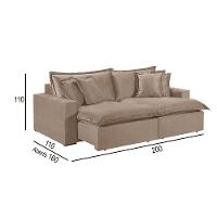 Sofá 2 Lugares Retrátil Encosto Fixo M-145 Veludo Martins Bege - 3