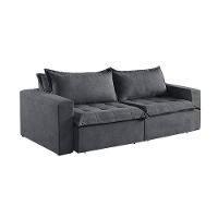 Sofá Cama 3 Lugares Retrátil Reclinável M-184 Veludo Martins Grafite