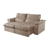 Sofá 2 Lugares Retrátil E Reclinável Martins M-178 Veludo Bege - 1