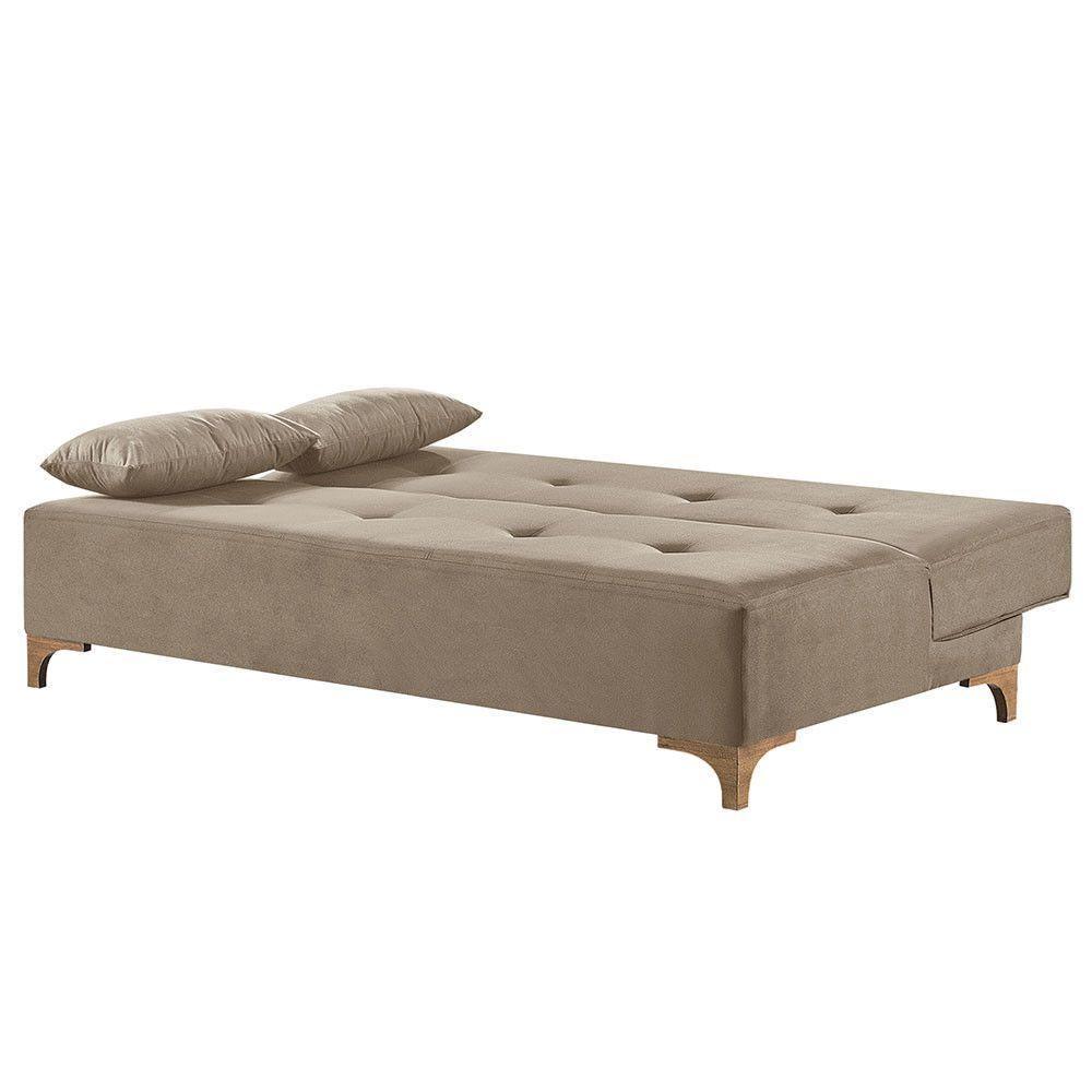 Sofá Cama 2 Lugares Living M-143 Veludo Martins Bege - 5