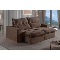 Sofá 2 Lugares Retrátil E Reclinável Martins M-177 Veludo Marrom - 3