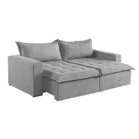 Sofá Cama 3 Lugares Retrátil Reclinável M-184 Veludo Martins Cinza - 1
