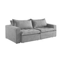 Sofá Cama 3 Lugares Retrátil Reclinável M-184 Veludo Martins Cinza