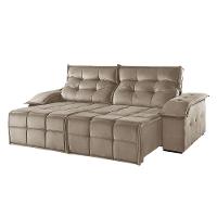 Sofá 5 Lugares Retrátil E Reclinável Martins M-122 Veludo Bege - 1