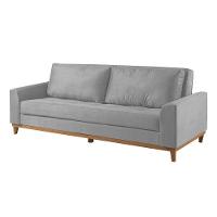 Sofá Cama 2 Lugares Living M-157 Veludo Martins Cinza - 1