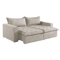 Sofá Cama 2 Lugares Retrátil Reclinável M-184 Veludo Martins Creme - 1