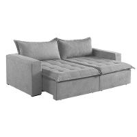 Sofá Cama 2 Lugares Retrátil Reclinável M-184 Veludo Martins Cinza - 1