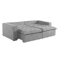 Sofá Cama 2 Lugares Retrátil Reclinável M-184 Veludo Martins Cinza - 3