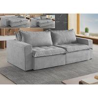 Sofá Cama 2 Lugares Retrátil Reclinável M-184 Veludo Martins Cinza - 5