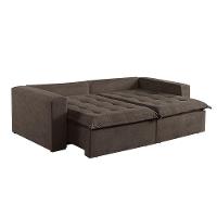 Sofá Cama 4 Lugares Retrátil Reclinável M-184 Veludo Martins Marrom - 2