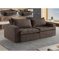 Sofá Cama 4 Lugares Retrátil Reclinável M-184 Veludo Martins Marrom