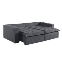 Sofá Cama 4 Lugares Retrátil Reclinável M-184 Veludo Martins Grafite - 5