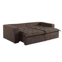 Sofá Cama 3 Lugares Retrátil Reclinável M-184 Veludo Martins Marrom - 2