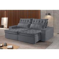 Sofá 5 Lugares Retrátil E Reclinável Martins M-118 Veludo Grafite - 2